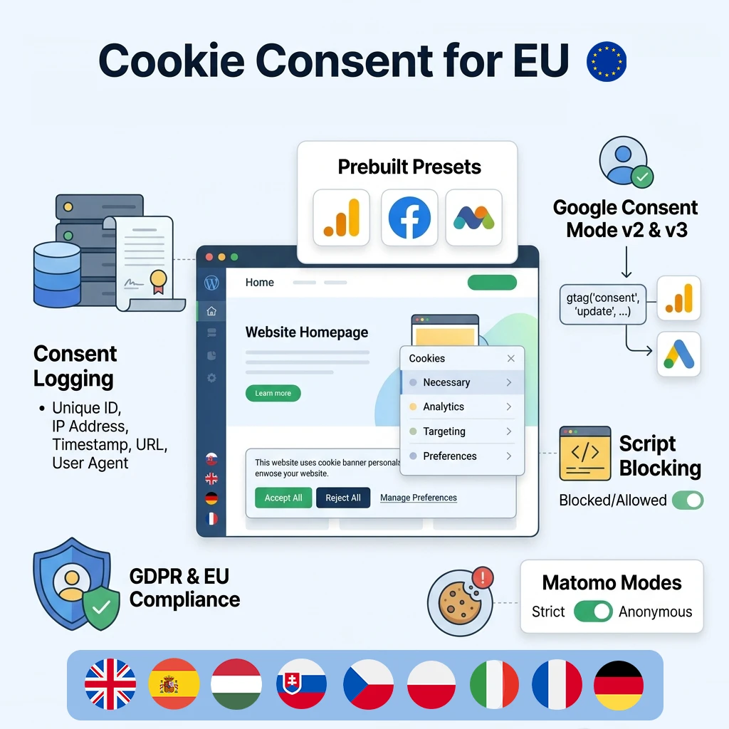 cookie consent for eu WordPress plugin